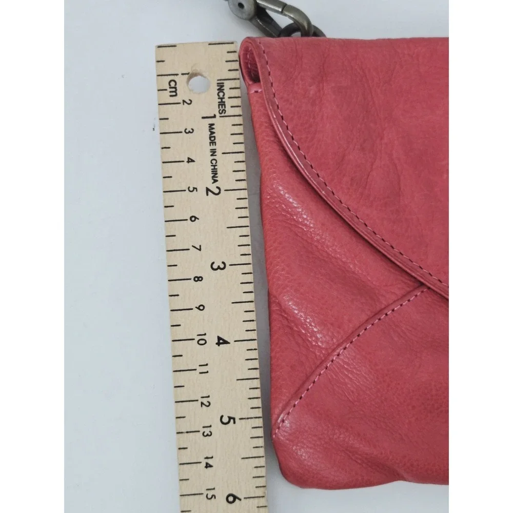 OdiLynch Vintage Dublin Red Leather Wristlet‎ Bag